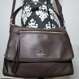 Kate Spade Cobble Hill Toddy Dark Brown Cowhide Pebbled Leather